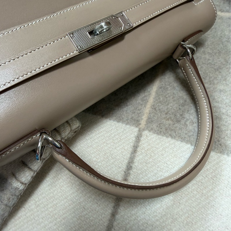 Hermes 愛馬仕Kelly32 灰色 菱紋銀釦 Kelly 32-10