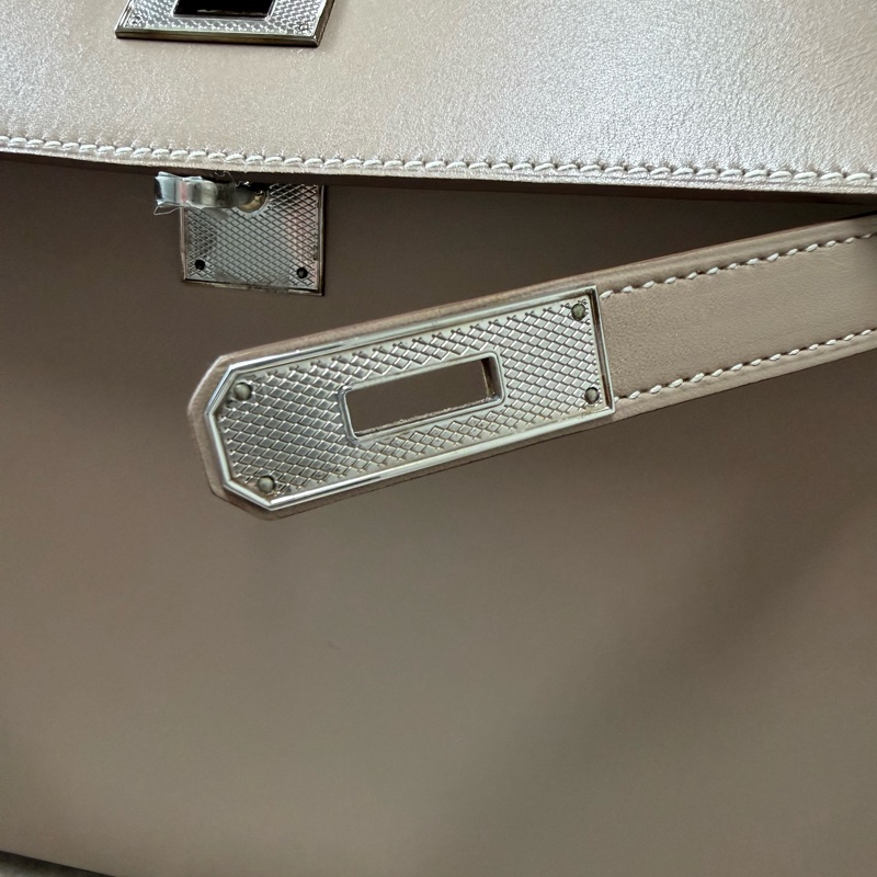 Hermes 愛馬仕Kelly32 灰色 菱紋銀釦 Kelly 32-14
