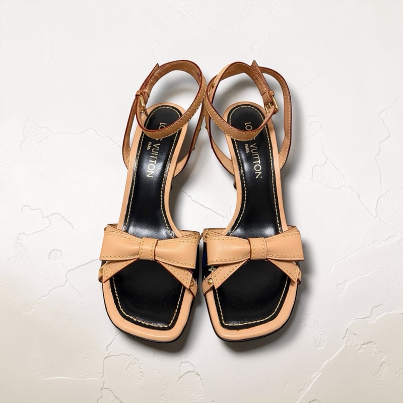 🍒 Louis Vuitton LV Multicolore 村上隆經典黑彩33系列蝴蝶結楔型涼鞋 size:39/2F260324-1-2