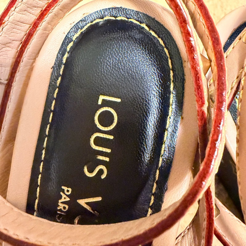 🍒 Louis Vuitton LV Multicolore 村上隆經典黑彩33系列蝴蝶結楔型涼鞋 size:39/2F260324-1-14