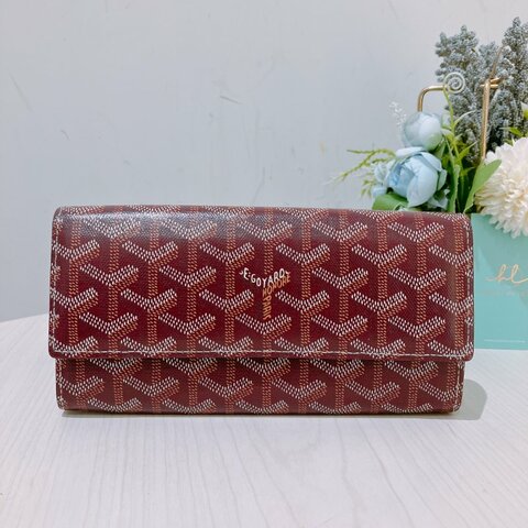 TK1989	Goyard  塗層帆布 棗紅色長錢包 Richelieu Long Wallet Jujube Red