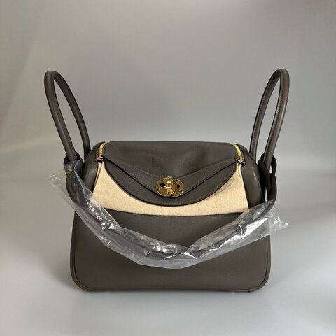 HERMES U刻 錫器灰LINDY26 肩背包