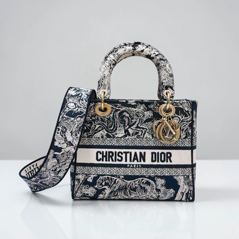 莉亞精品♡ Dior 動物刺繡黛妃包 二手美包-0
