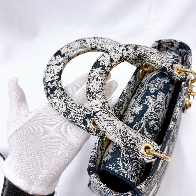 莉亞精品♡ Dior 動物刺繡黛妃包 二手美包-11