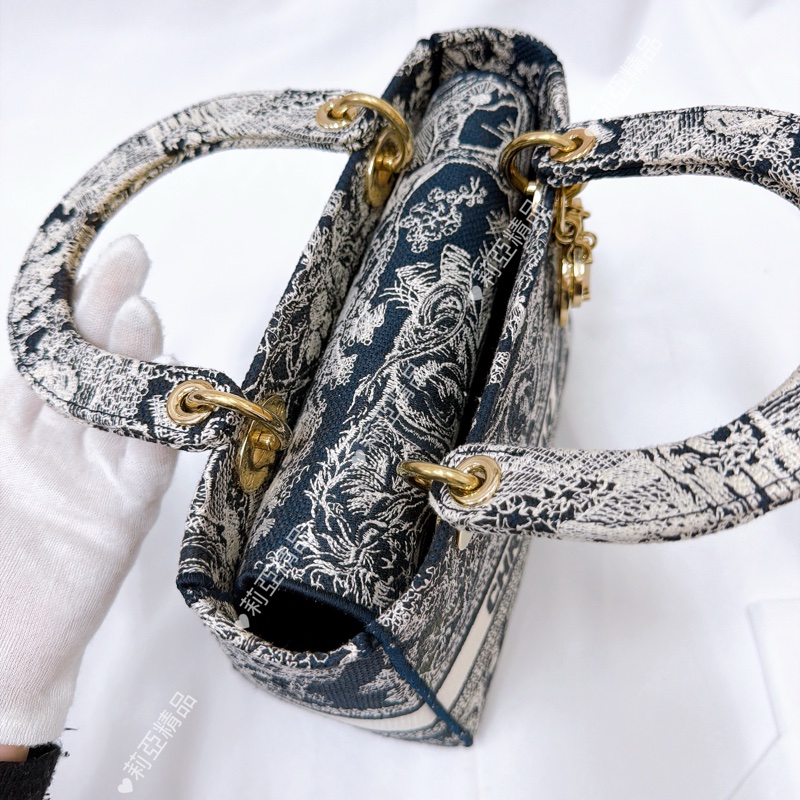 莉亞精品♡ Dior 動物刺繡黛妃包 二手美包-12