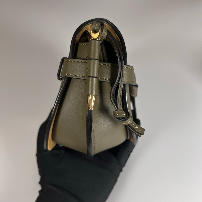 LOEWE 墨綠GATE MINI 帆布背帶包-2