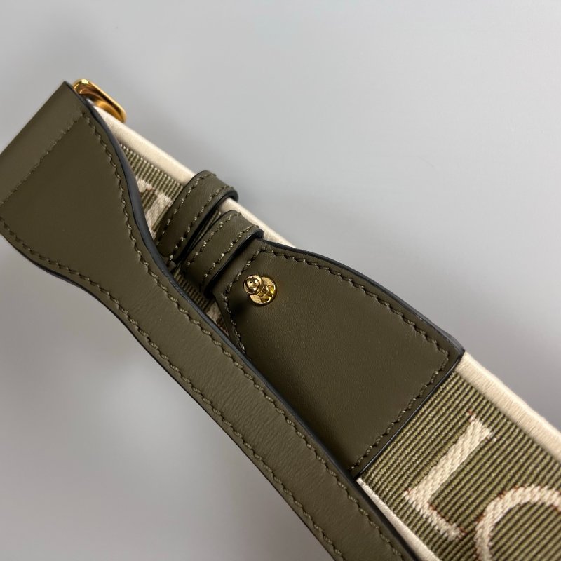 LOEWE 墨綠GATE MINI 帆布背帶包-9