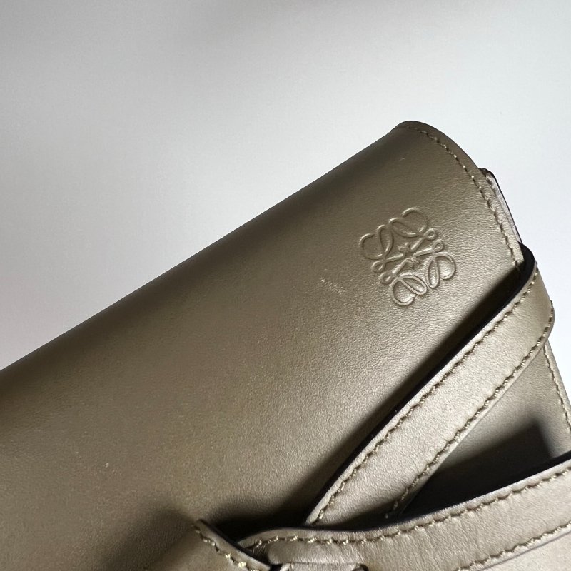 LOEWE 墨綠GATE MINI 帆布背帶包-10