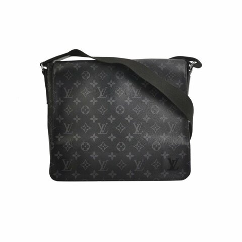 Louis Vuitton (LV)District牛皮Monogram印花翻 蓋郵差包斜背包單肩包