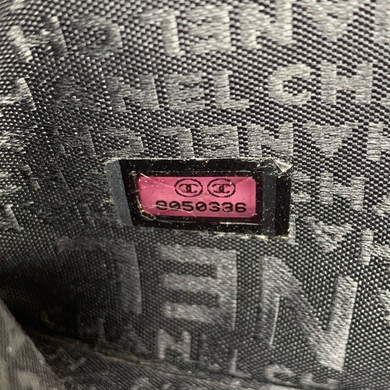 香奈兒/Chanel 金扣黑色冰格紋飯盒腋下包20.5x6.5x10cm-8