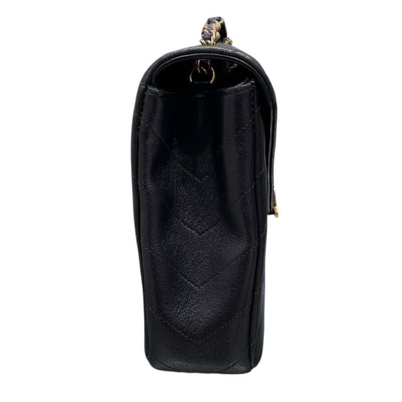 CHANEL 香奈兒 Paris-Seoul Coco Envelope 山型紋信封包  皮革 黑色 金釦-3