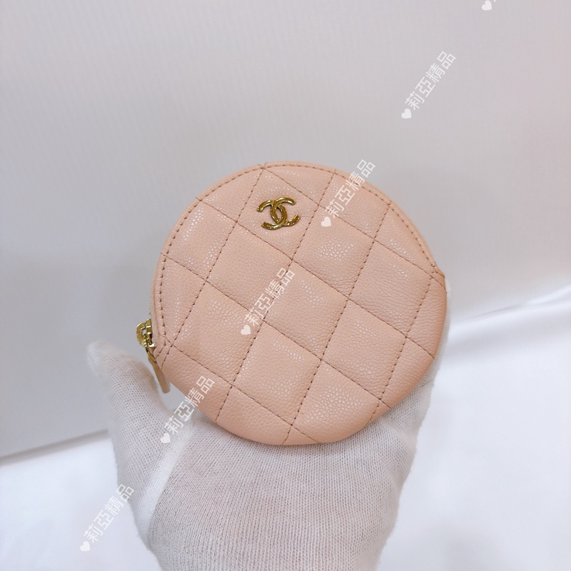 莉亞精品♡ Chanel 櫻花粉零錢包 二手美品-1