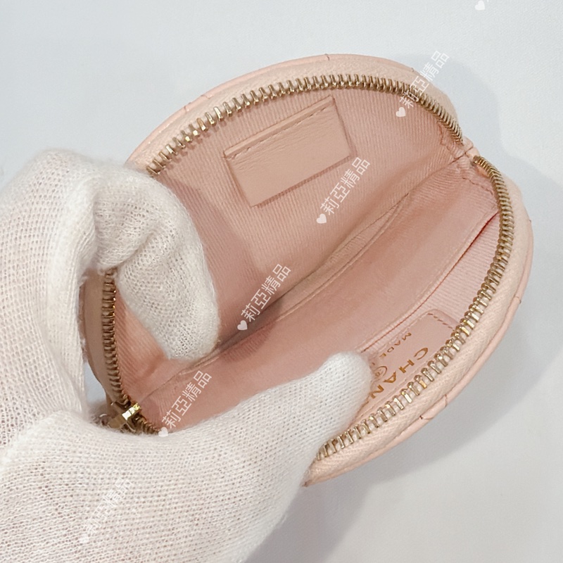 莉亞精品♡ Chanel 櫻花粉零錢包 二手美品-11