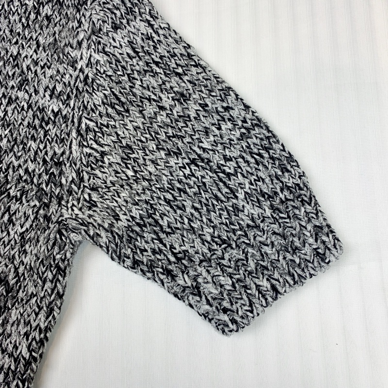 路易威登/Louis Vuitton 黑白針織短袖毛衣T恤 串珠裝飾肩扣 S碼-4