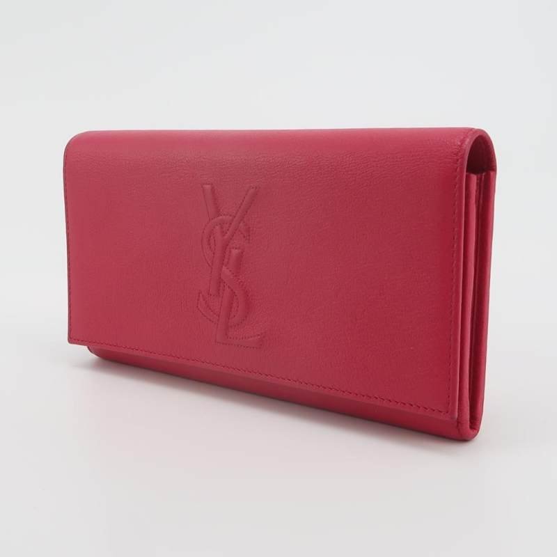 Saint Laurent 牛皮純色YSL標誌錢包-1