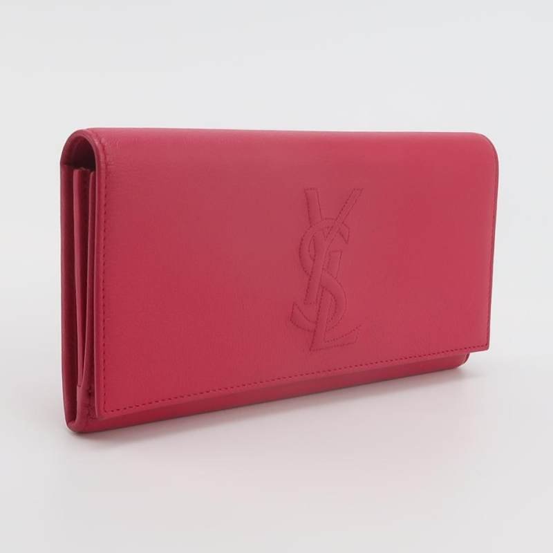 Saint Laurent 牛皮純色YSL標誌錢包-2