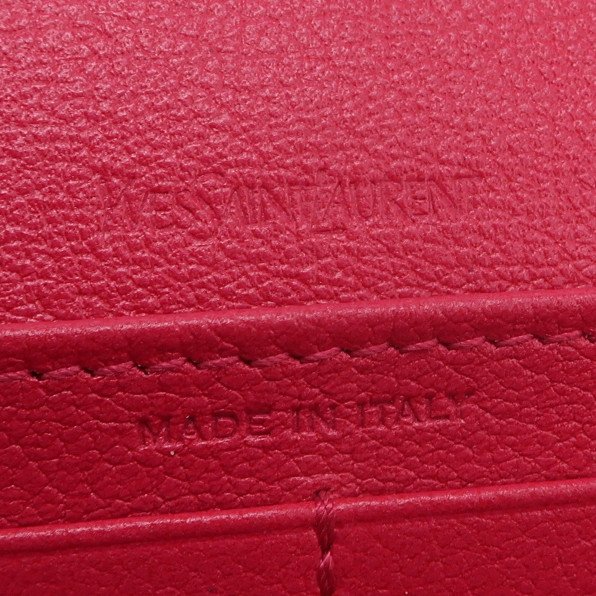 Saint Laurent 牛皮純色YSL標誌錢包-6