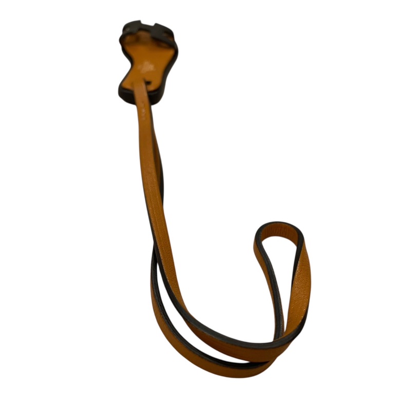 HERMES 愛馬仕 ORAN NANO H拖鞋吊飾 皮革 黑色/棕色-5