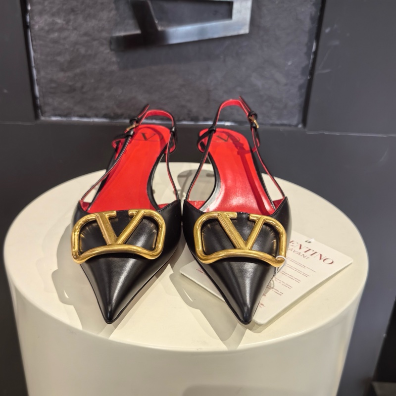 全新全套Valentino華倫天奴  牛皮高跟鞋 4cm 女款 黑色  38.5碼-1