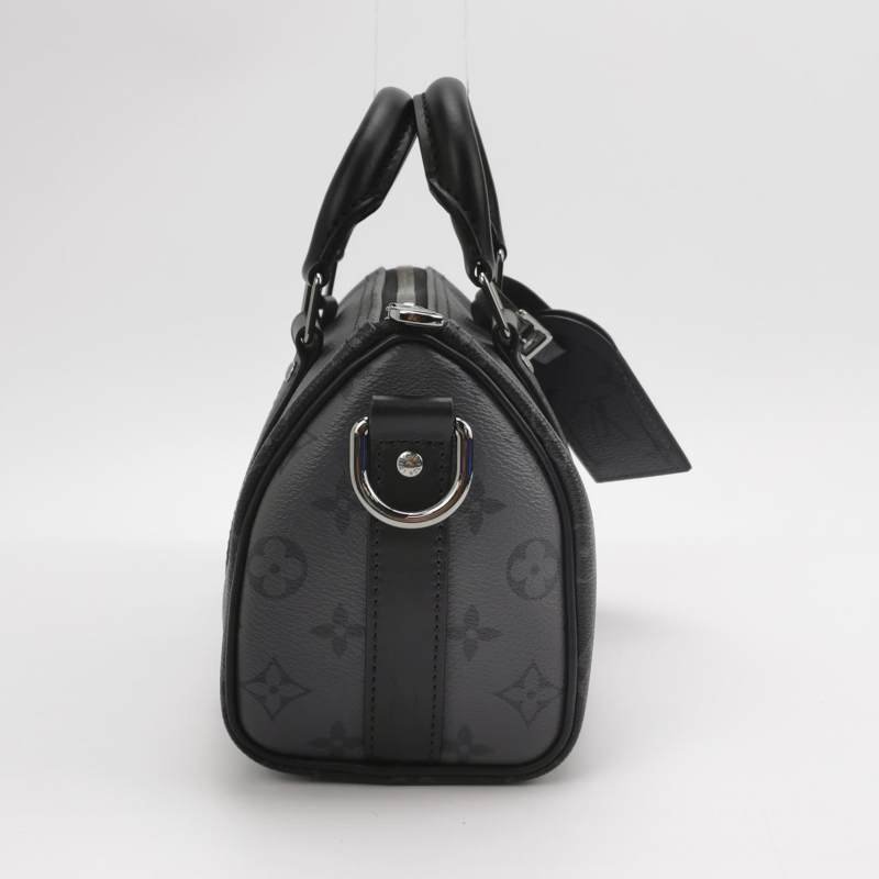 Louis Vuitton (LV)Keepall25牛皮Monogram印花加強飾帶斜背包晶片款-3