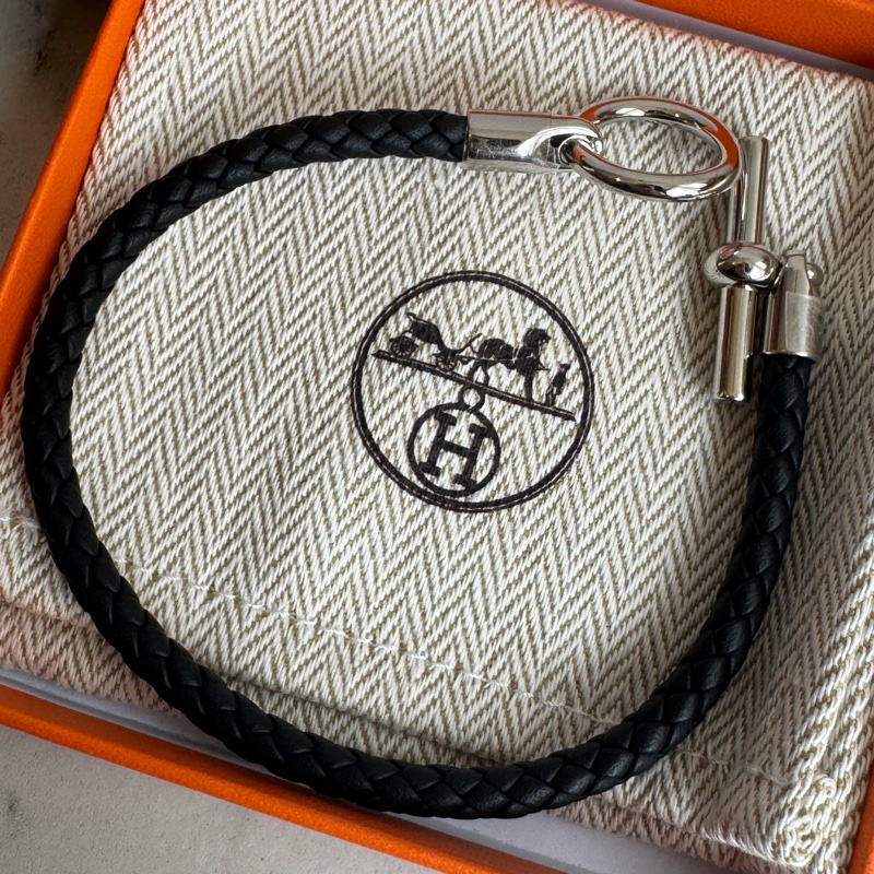 Hermes 黑編織銀釦手環 百搭❤️‍🔥❤️‍🔥-6