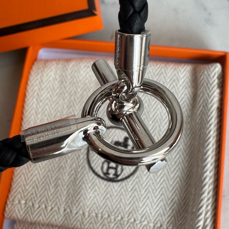 Hermes 黑編織銀釦手環 百搭❤️‍🔥❤️‍🔥-8