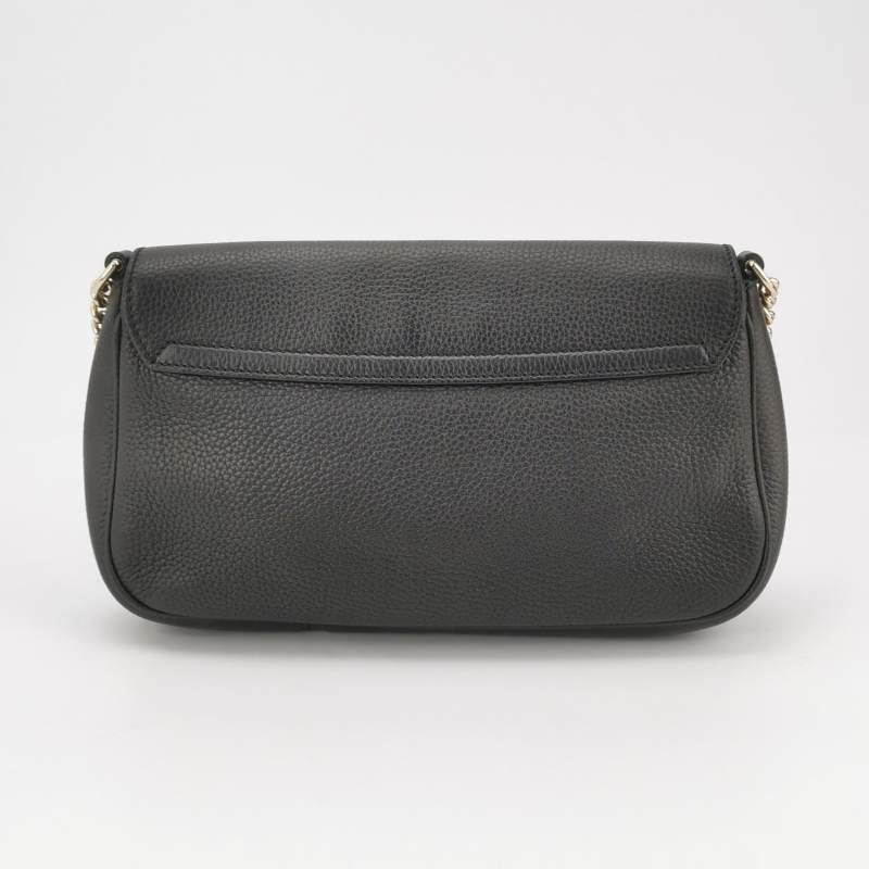 Gucci Soho標準款牛皮純色壓花雙G翻蓋包斜背包-4