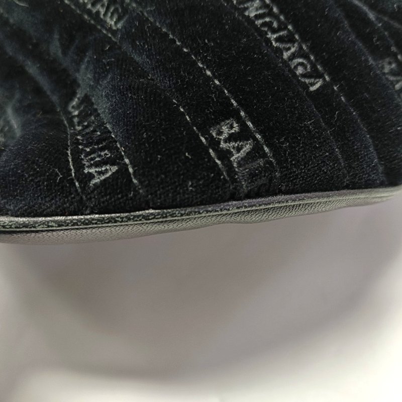 BALENCIAGA Souvenirs黑色絲絨斜挎包腰包/胸包金色銀色五金-11