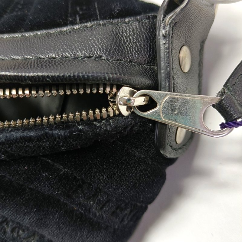 BALENCIAGA Souvenirs黑色絲絨斜挎包腰包/胸包金色銀色五金-12