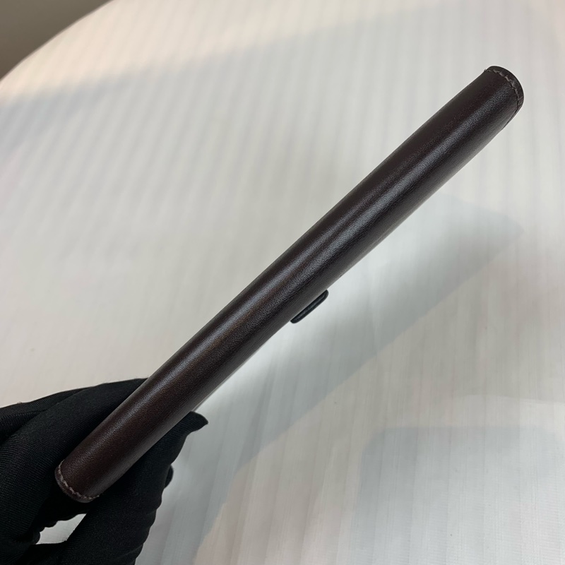 愛馬仕/Hermes Bearn金扣棕色長款兩折錢包皮夾 Box皮革 配件：盒子，發票，日本鑒定證書 17.5x2x9cm-4