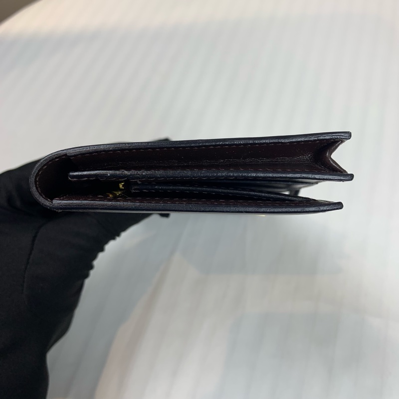 愛馬仕/Hermes Bearn金扣棕色長款兩折錢包皮夾 Box皮革 配件：盒子，發票，日本鑒定證書 17.5x2x9cm-6