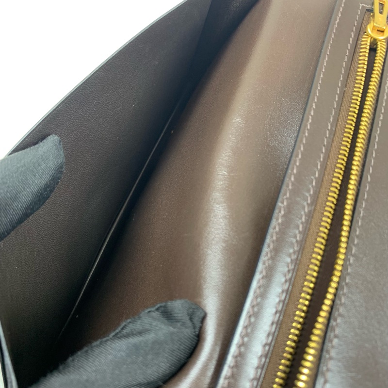 愛馬仕/Hermes Bearn金扣棕色長款兩折錢包皮夾 Box皮革 配件：盒子，發票，日本鑒定證書 17.5x2x9cm-9