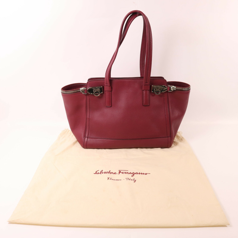 Salvatore Ferragamo 牛皮皮革Shoulder Bag銀扣肩背袋-8