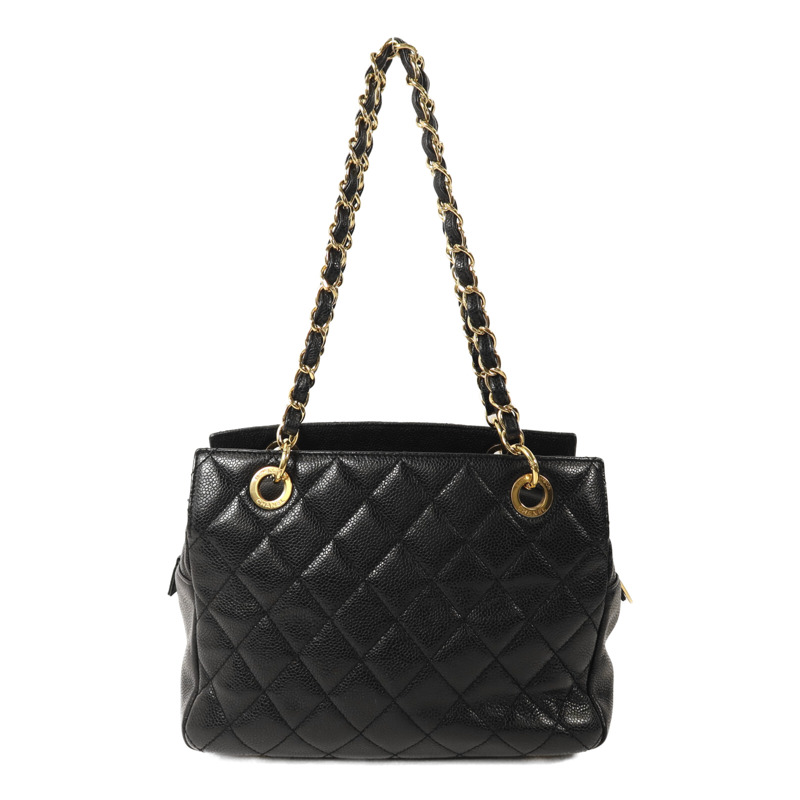 CHANEL 牛皮皮革Petit Tote Bag金扣鏈帶肩背袋-1