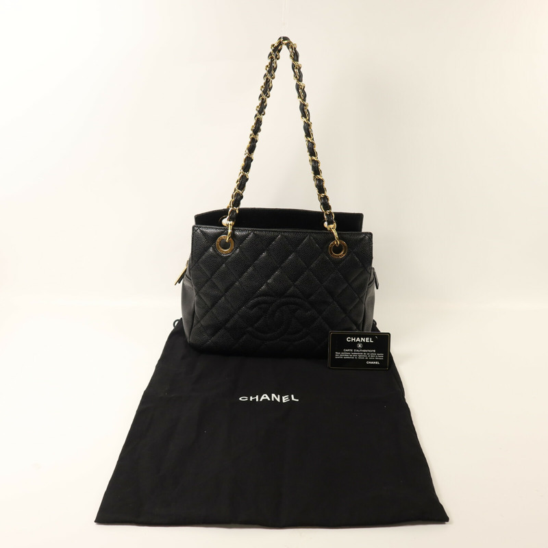CHANEL 牛皮皮革Petit Tote Bag金扣鏈帶肩背袋-8