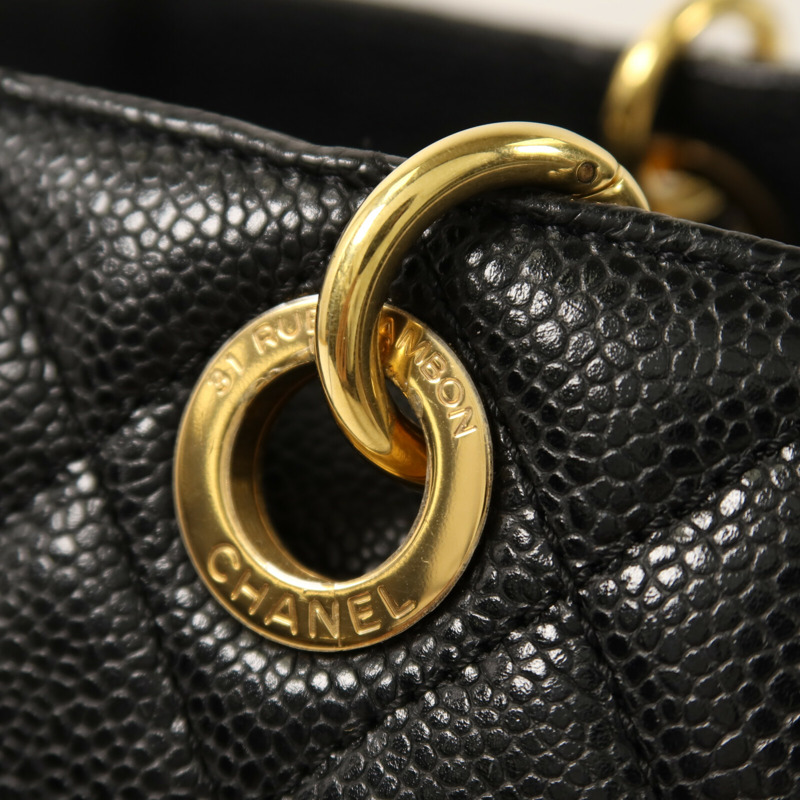 CHANEL 牛皮皮革Petit Tote Bag金扣鏈帶肩背袋-10