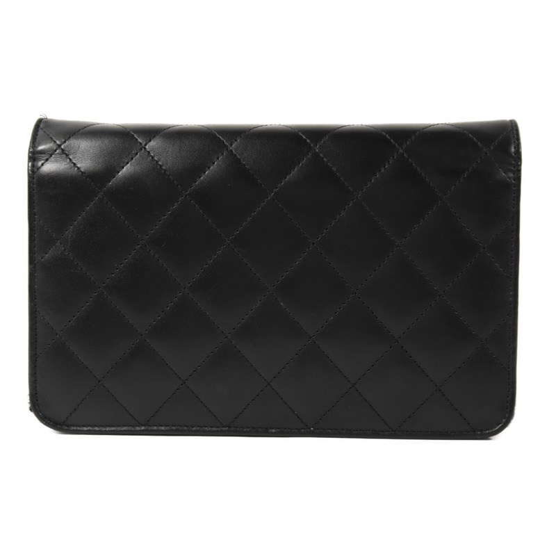 CHANEL 牛皮皮革Wallet on Chain銀扣鏈帶肩背袋-1