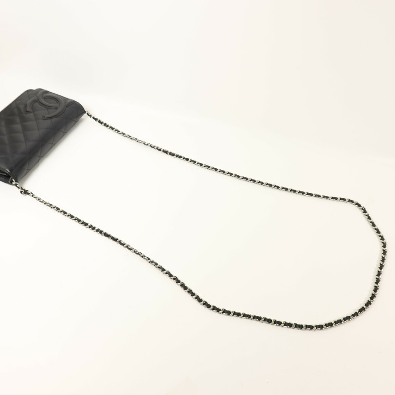 CHANEL 牛皮皮革Wallet on Chain銀扣鏈帶肩背袋-7