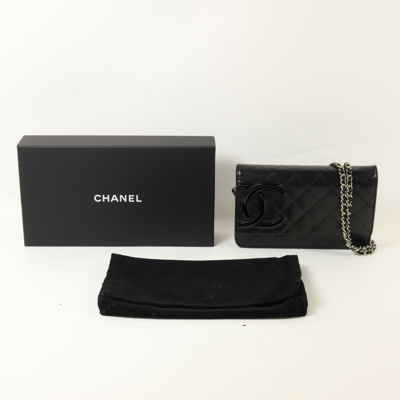 CHANEL 牛皮皮革Wallet on Chain銀扣鏈帶肩背袋-8