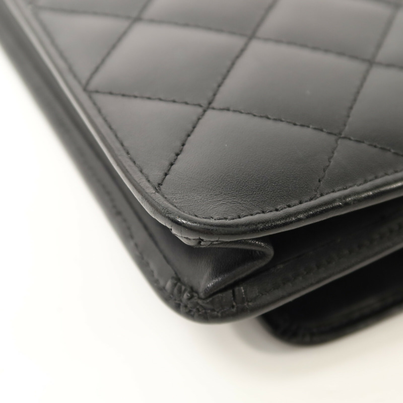 CHANEL 牛皮皮革Wallet on Chain銀扣鏈帶肩背袋-14