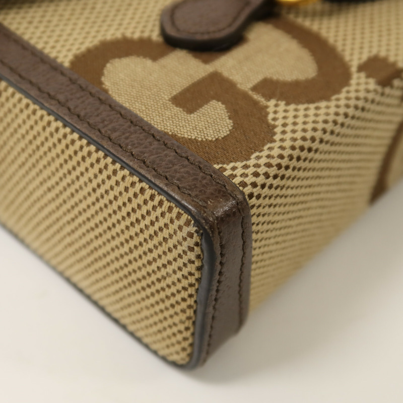 GUCCI 帆布Horsebit 1955金扣肩背袋-9