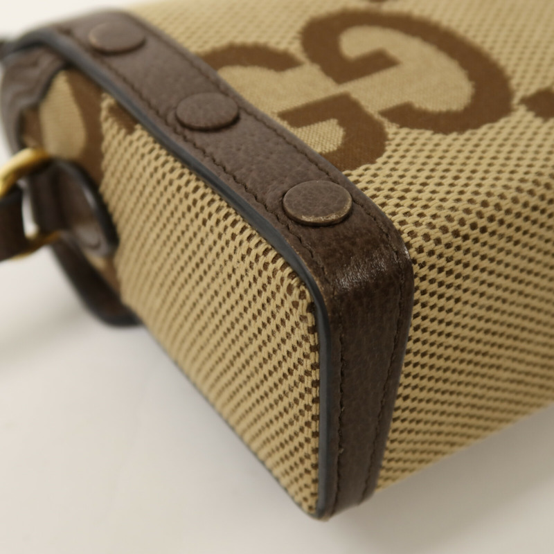 GUCCI 帆布Horsebit 1955金扣肩背袋-11