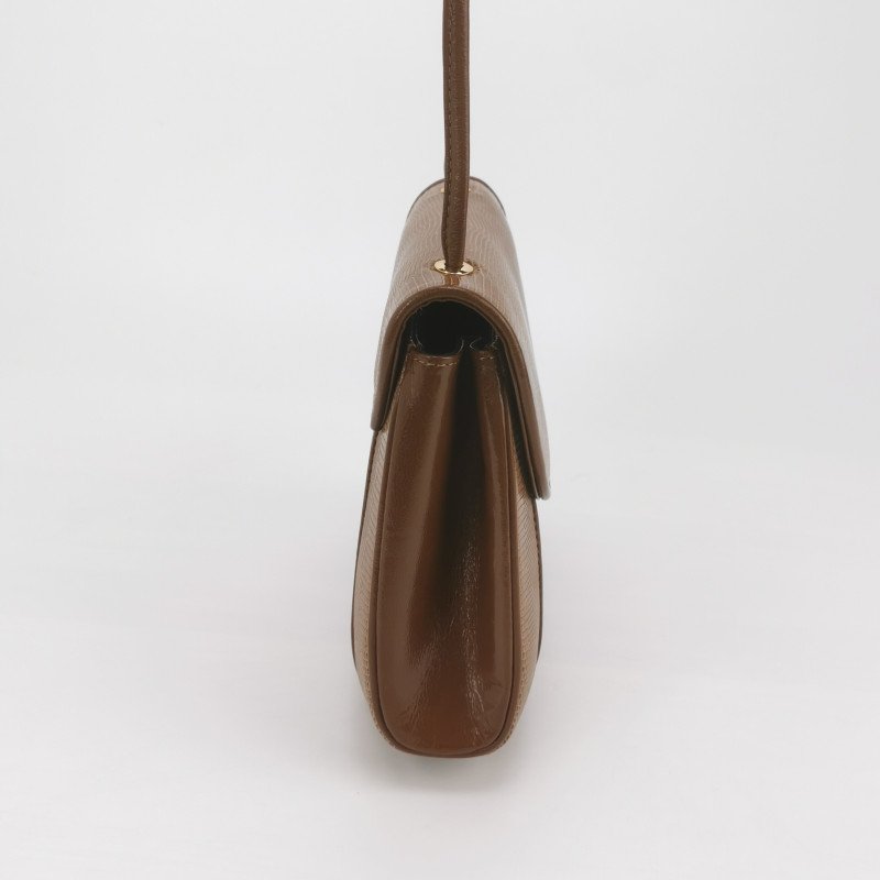 Saint Laurent羊皮蜥蜴皮純色翻蓋斜挎包-3