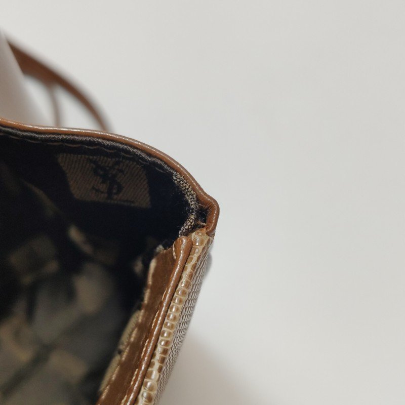 Saint Laurent羊皮蜥蜴皮純色翻蓋斜挎包-18