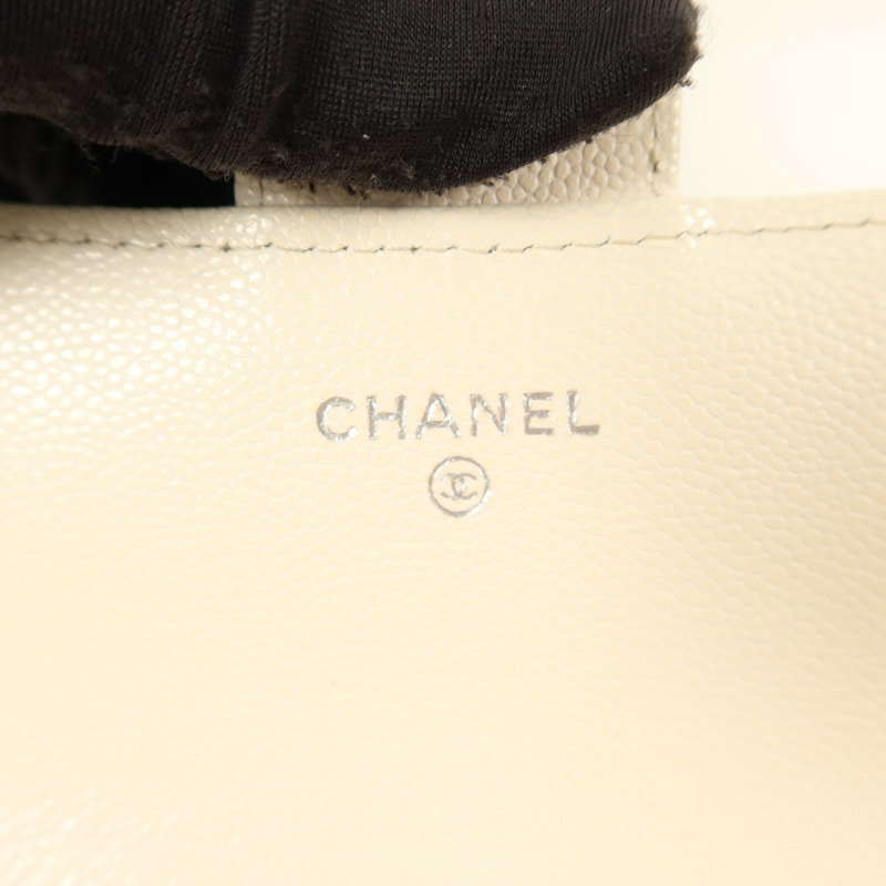 CHANEL 牛皮皮革Classic Long Wallet銀扣長錢包-5
