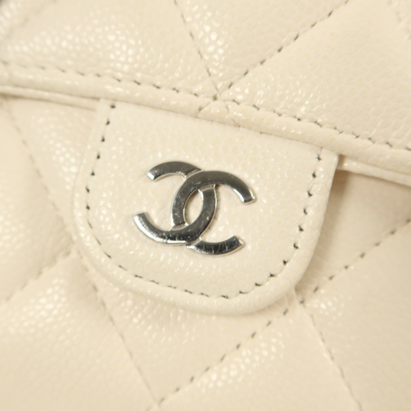 CHANEL 牛皮皮革Classic Long Wallet銀扣長錢包-9