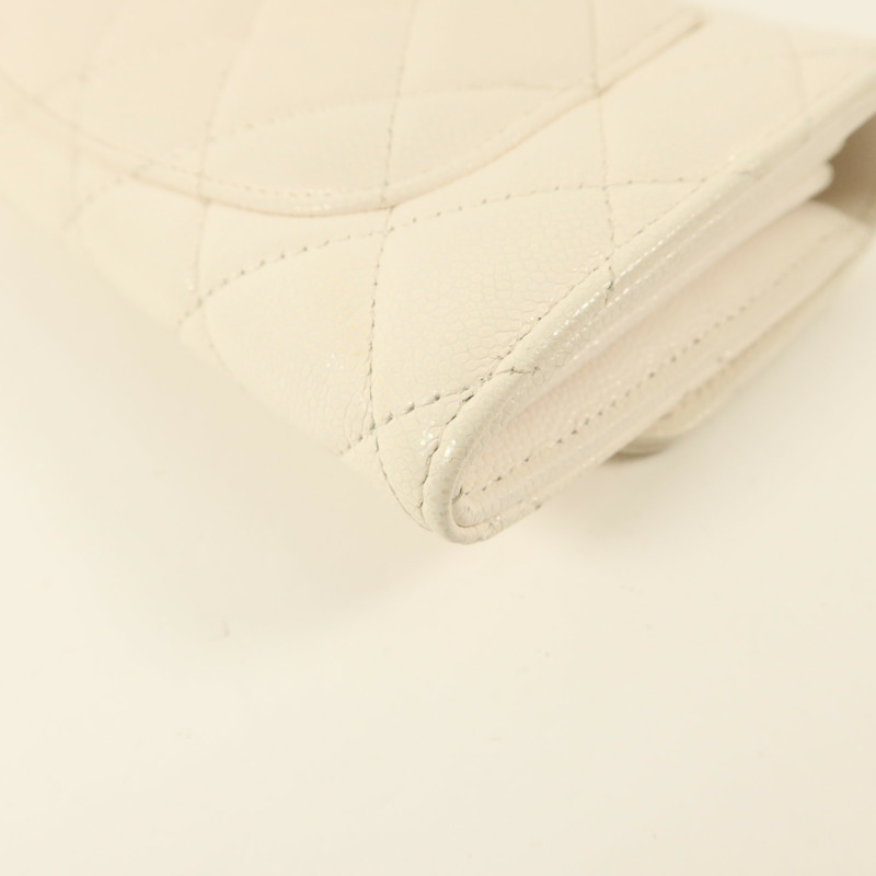 CHANEL 牛皮皮革Classic Long Wallet銀扣長錢包-12