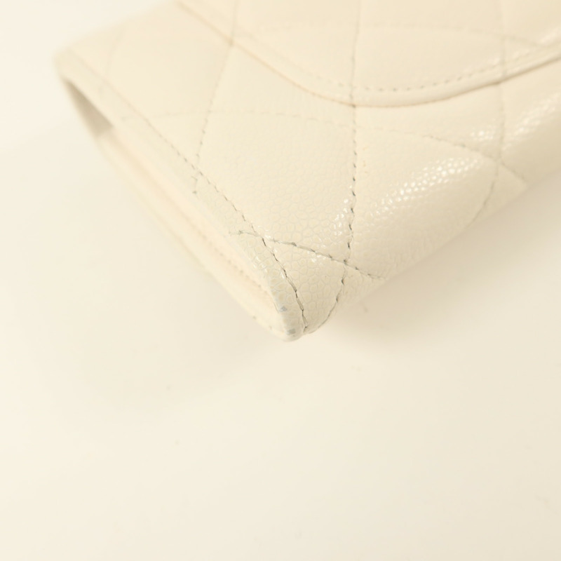 CHANEL 牛皮皮革Classic Long Wallet銀扣長錢包-13