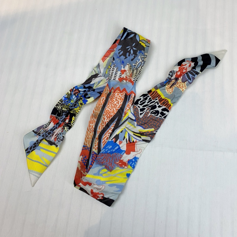 愛馬仕/Hermes Twilly自由之城絲帶綁帶 狗狗圖案很特別-1