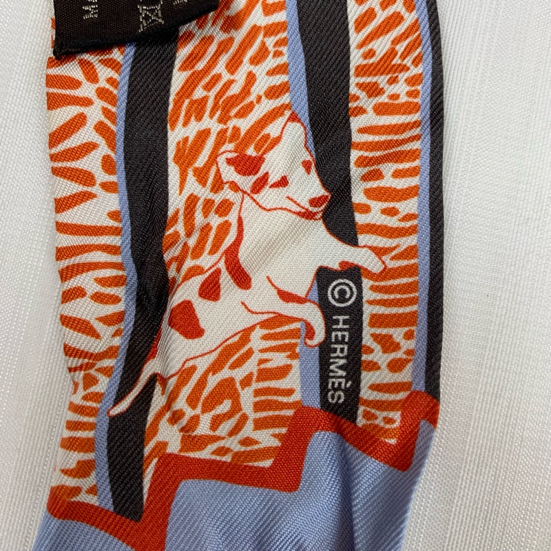 愛馬仕/Hermes Twilly自由之城絲帶綁帶 狗狗圖案很特別-4